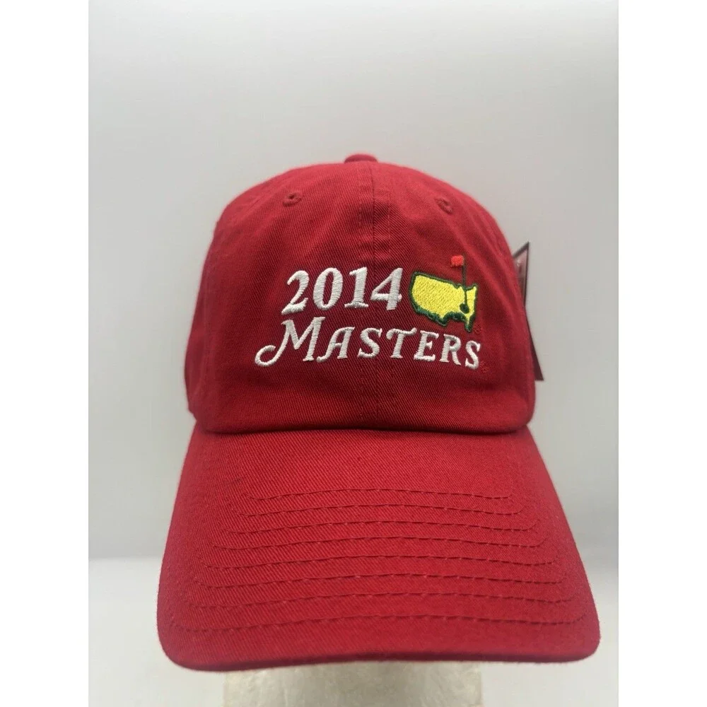 NWT 2014 Masters Tournament Golf Hat Red Adjustable Strapback